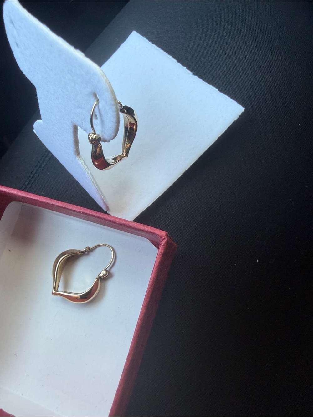 Gold Heart Hoop Earrings - Women Jewelry